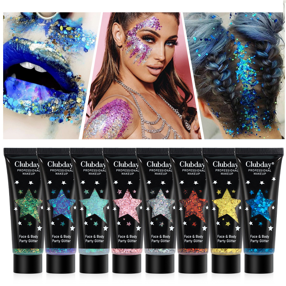 Gel di bellezza liquido con paillettes corpo Trucco natalizio camaleonte ombretto_voghion.com