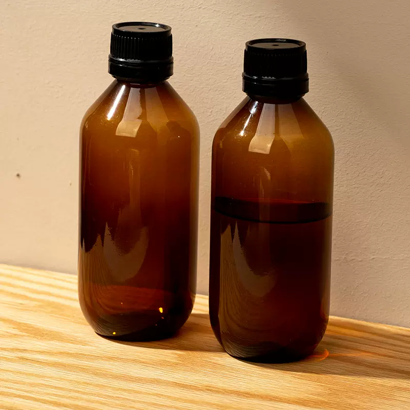 振华PET200ml茶色液体瓶糖浆瓶保险盖聚酯分装瓶带盖子厂家批发