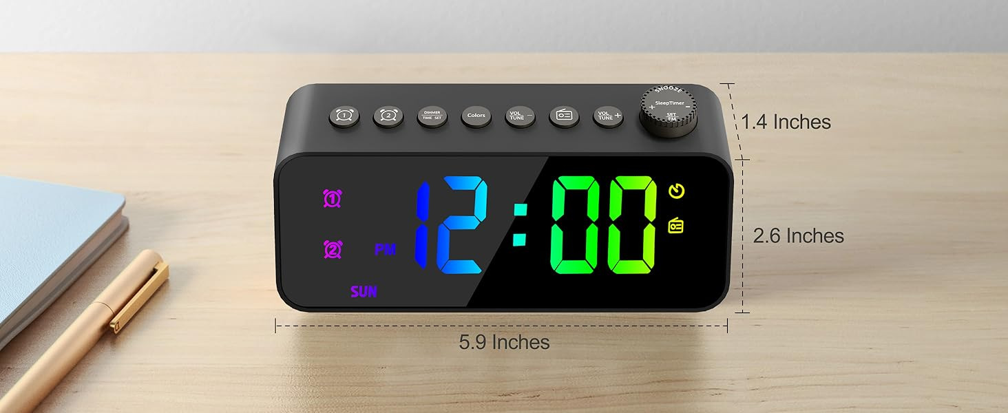 Black Amazon Mirror Alarm Clock