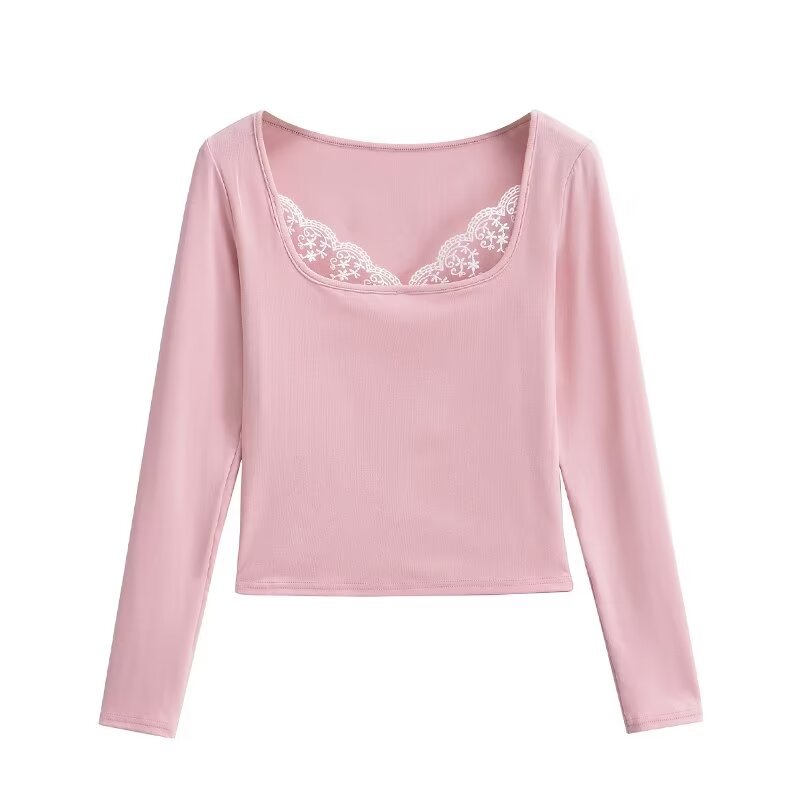 Sexy short elastic fitted lace long-sleeve