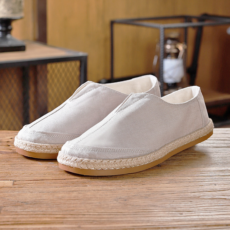 China style canvas shoes solid color one-step spring and autumn canvas shoes low-top single shoes men's shoes B360-666-570 