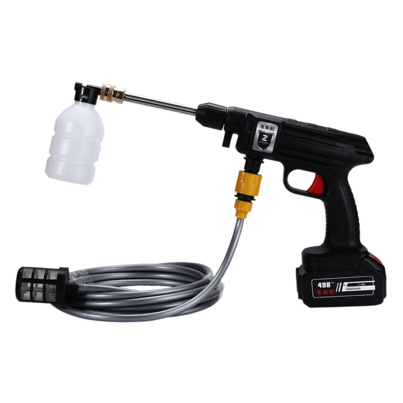 【Ух!】Беспроводной электрический пистолет высокого давления для мойки автомобилей с литиевой батареей, перезаряжаемый водяной насос для очистки