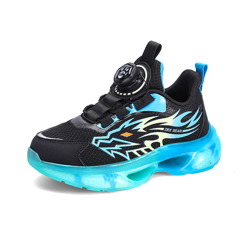 Children's 2025 Rotation Latch Sports Shoes for Big Kids, Boys, Soft Sole, Thick Sole, Non-slip, Breathable