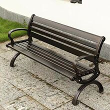 铸铝锌合金公园椅户外长椅休闲长凳子庭院室外公共靠背长条座椅