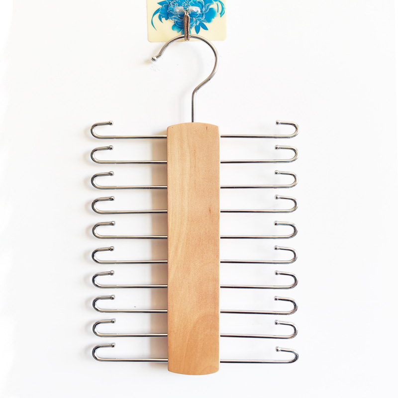 Red de celebridades de la red 12 clips 8 ganchos percha multifunción ropa interior chaleco camisola correa colgante de madera maciza almacenamiento colgante de ropa uno múltiples ganchos