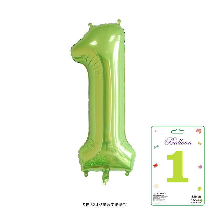 32寸卡装美版数字0到9气球儿童生日派对装饰婚庆婚房布置数字气球|undefined