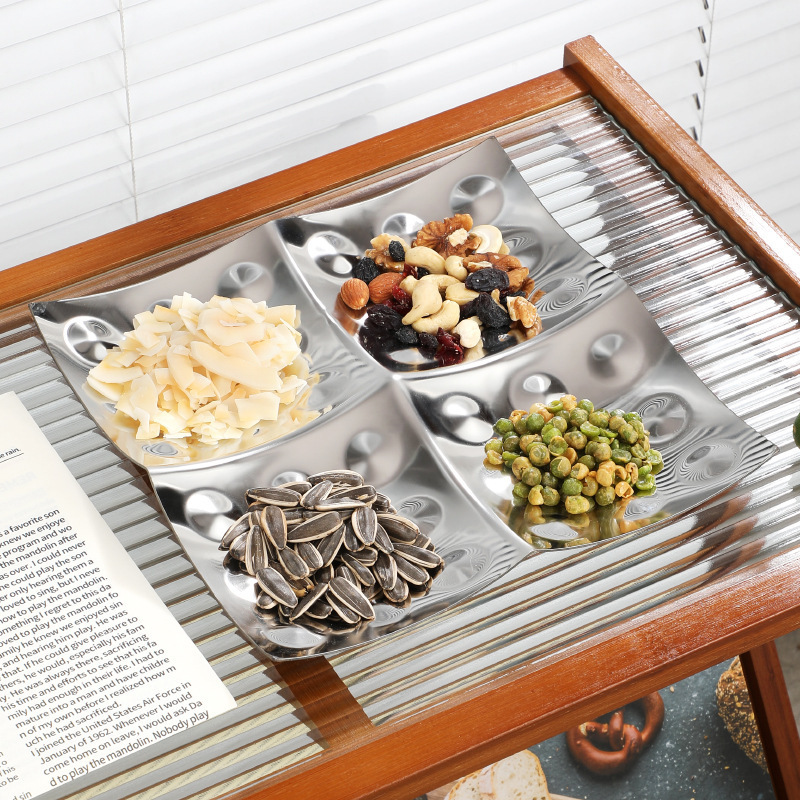 304不锈钢干果盘客厅水果茶点盘子糖果盘果酱调味料碟KTV创意果碟