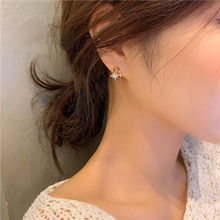 韩国东大门针简约时尚水钻小五角星半环耳钉百搭气质耳环少女耳坠