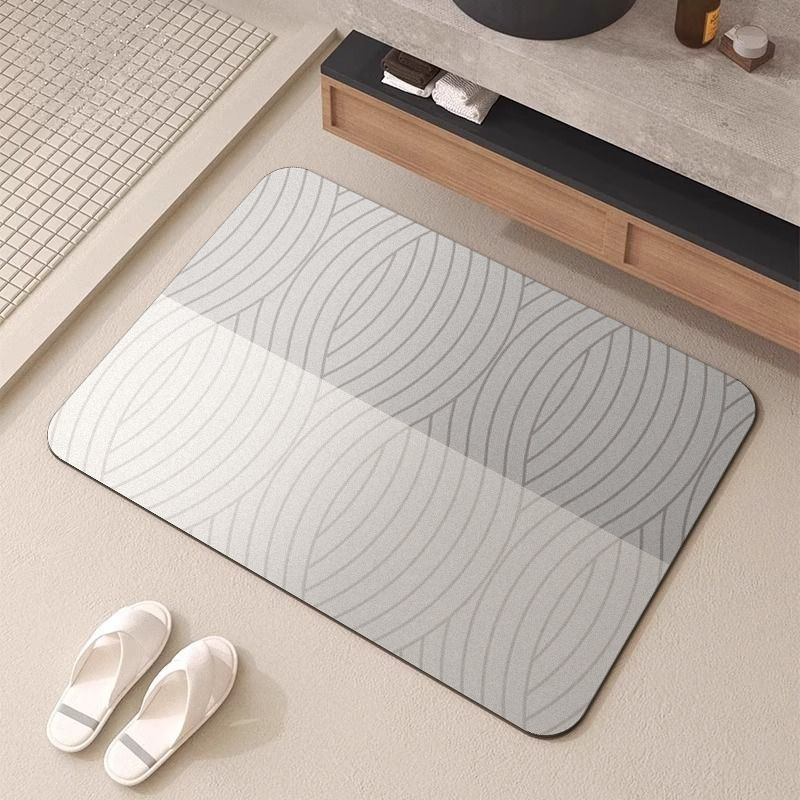 Simple Bathroom Bathroom Diatom Mud Absorbent Floor Mat Bathroom Toilet Non-Slip Carpet Light Luxury Mat