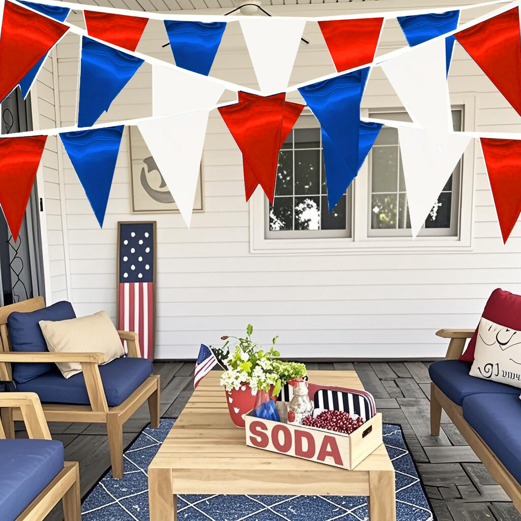 Espejo cosido banderín bandera colgante de 10 metros, decoración de fiesta de cumpleaños, ventana de la habitación, bandera colorida, bandera de cadena de flores