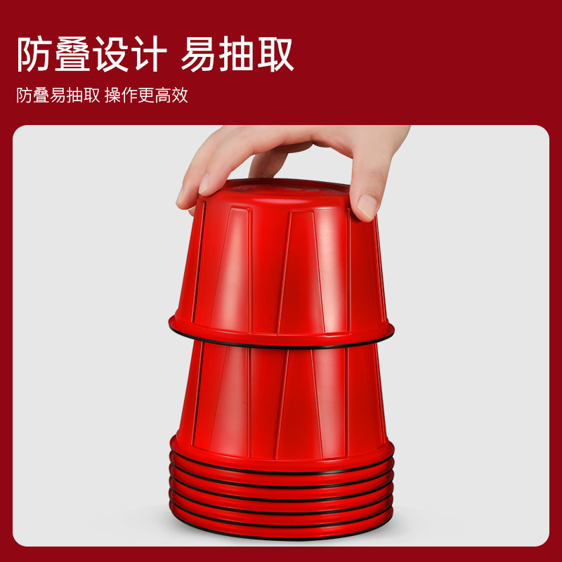 Caja de almuerzo desechable OTOR redondo rojo engrosado recipiente de embalaje de plástico con tapa caja de embalaje desechable