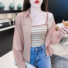 防晒衣女款夏季2025年新款薄款衬衫外套防晒雪纺开衫短款上衣夏天