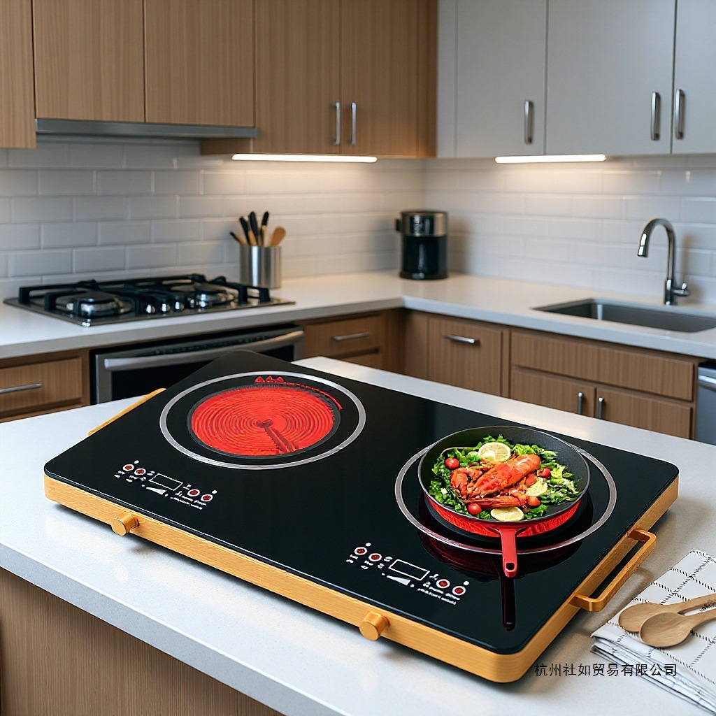 Household Intelligent High-Power Double-Head Electric Ceramic Stove with Timed Heating Double Stove Multi-Function Induction Cooker Foreign Trade Others