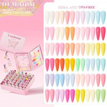 Vendeeni四季系列36色春季纯色新品饱和度一笔上色顺滑流平甲油胶