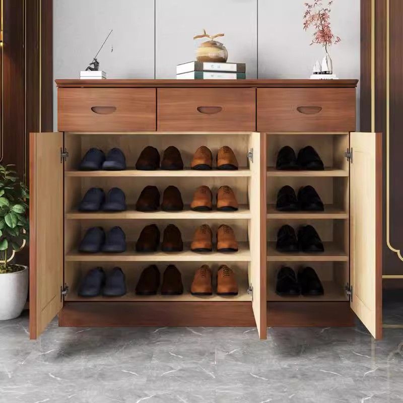 Clearance Sale: All Solid Wood Shoe Cabinet with Simple Multi-Layer Storage Entryway Shoe Rack Storage Cabinet