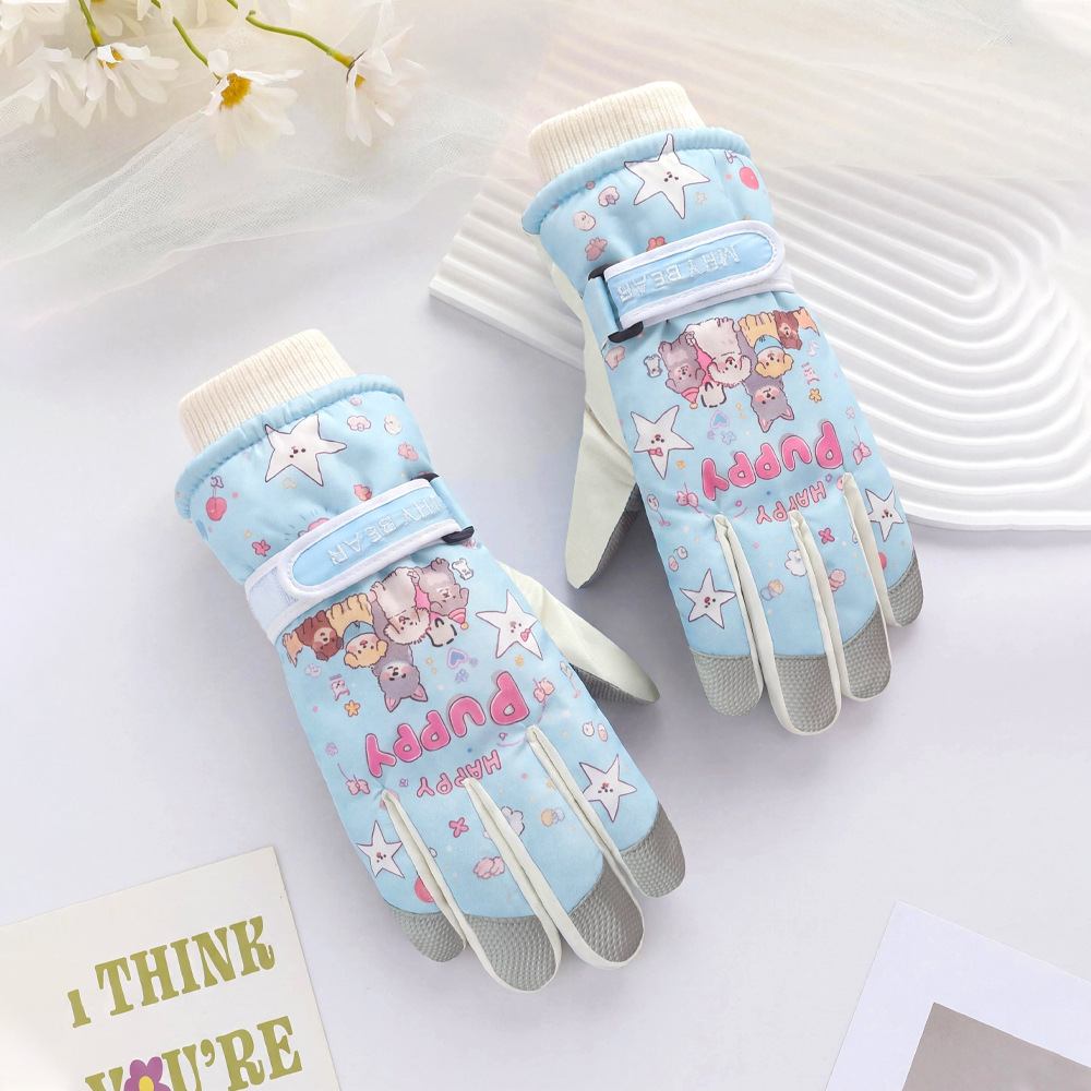 Guantes de esquí para hombres y mujeres en invierno, resistentes al viento y al frío, guantes cálidos con forro polar y engrosados, guantes antideslizantes con pantalla táctil para ciclismo al aire libre