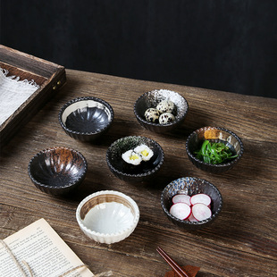 Cross-border Japanese Dish Creative Seasoning Dish Commercial Barbecue Hot Pot Dip Dish Household Small Dish Dish Retro Soy Sauce Flavor Dish