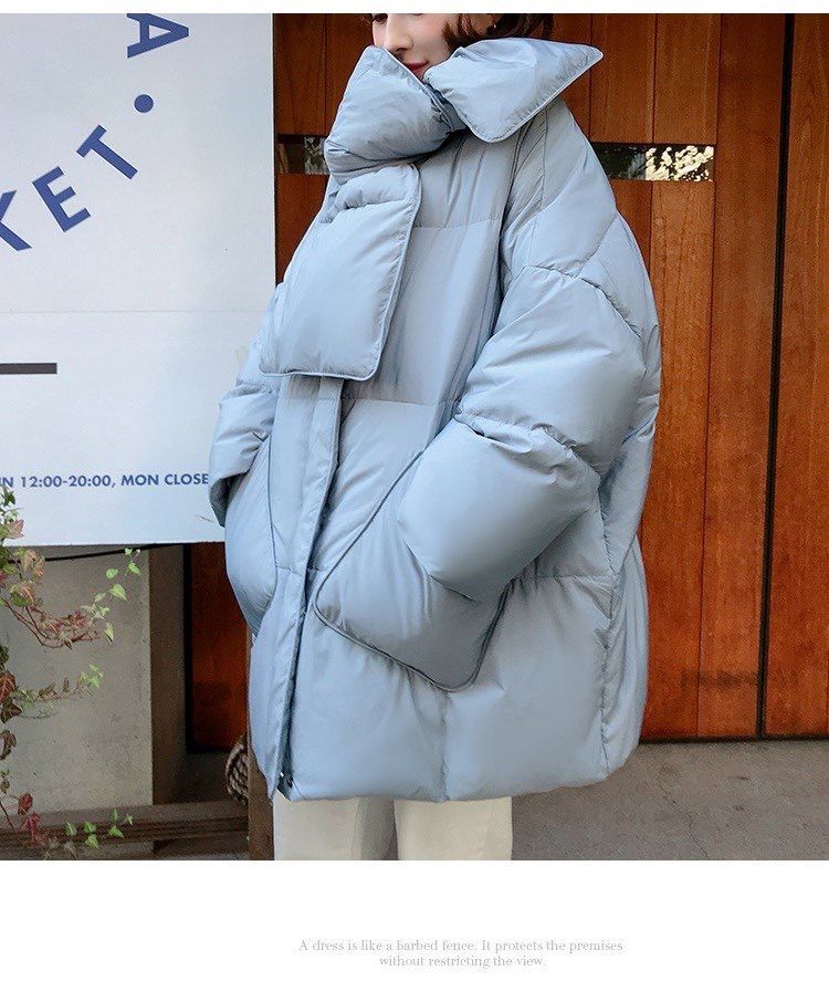 Women's Mid-length Down Jacket Loose Fit Stylish Korean Winter Coat_voghion.com