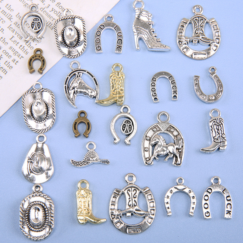 DIY Alloy Accessories Western Cowboy Bracelet Pendant Helmet Hat Horseshoe Boot Pendant Zinc Alloy DIY Alloy Accessories Western Cowboy Bracelet Pendant Helmet Hat Horseshoe Boot Pendant Zinc Alloy