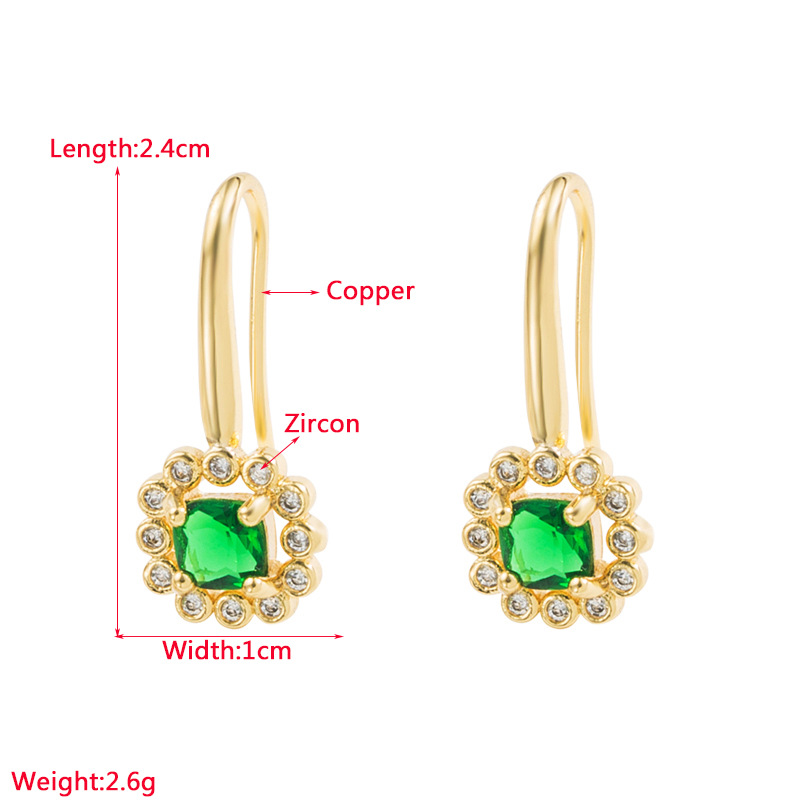 Fashion Geometric Heart Shape Copper Earrings Inlay Zircon Copper Earrings display picture 1