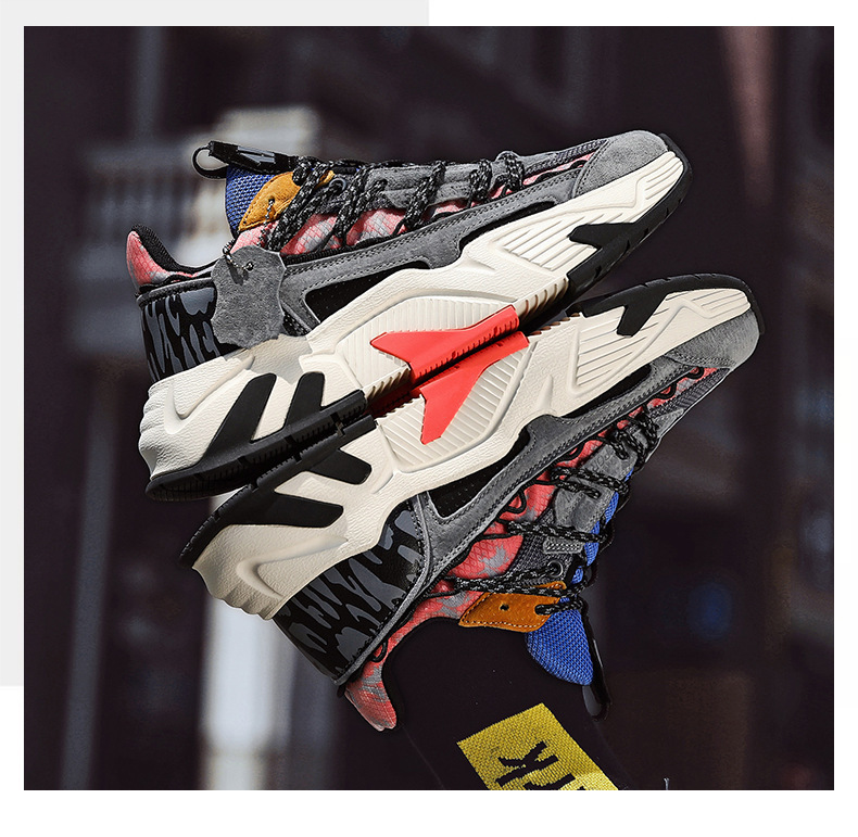 Scarpe sportive da uomo Scarpe da passeggio Scarpe in pelle Scarpe da ginnastica Tessuto Scarpe da ginnastica versatili leggere con assorbimento degli urti_voghion.com