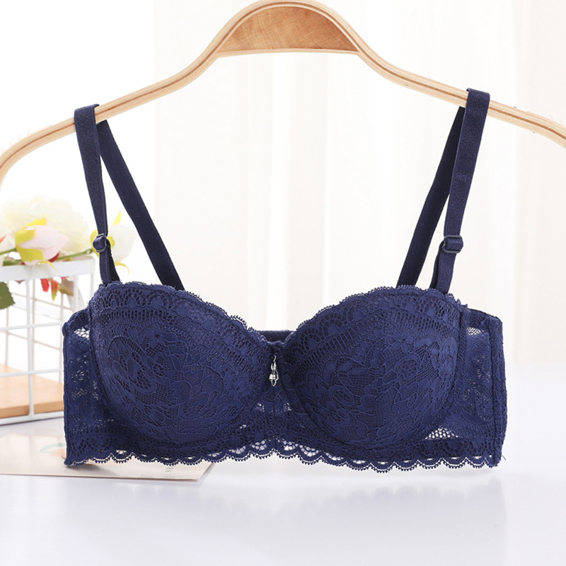 Shantou spot sujetador encaje 1/2 media taza tipo ajuste superior correa de hombro extraíble tubo superior ropa interior sujetador femenino image 11
