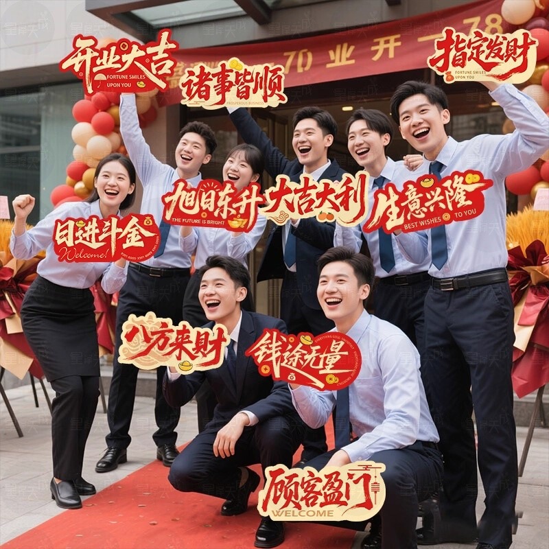 Grand Opening Celebration Decoration Kt Board Props for New Store Opening Ceremony Event Photo Props Anniversary Celebration