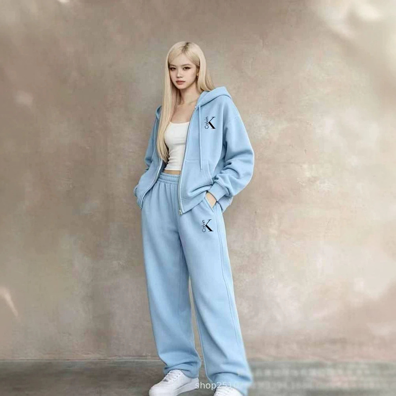 Cross-border casual sports suit for autumn and winter, Korean-style loose-fitting hoodie and sweatpants set for students, two-piece running set Cross-border casual sports suit for autumn and winter, Korean-style loose-fitting hoodie and sweatpants set for students, two-piece running set