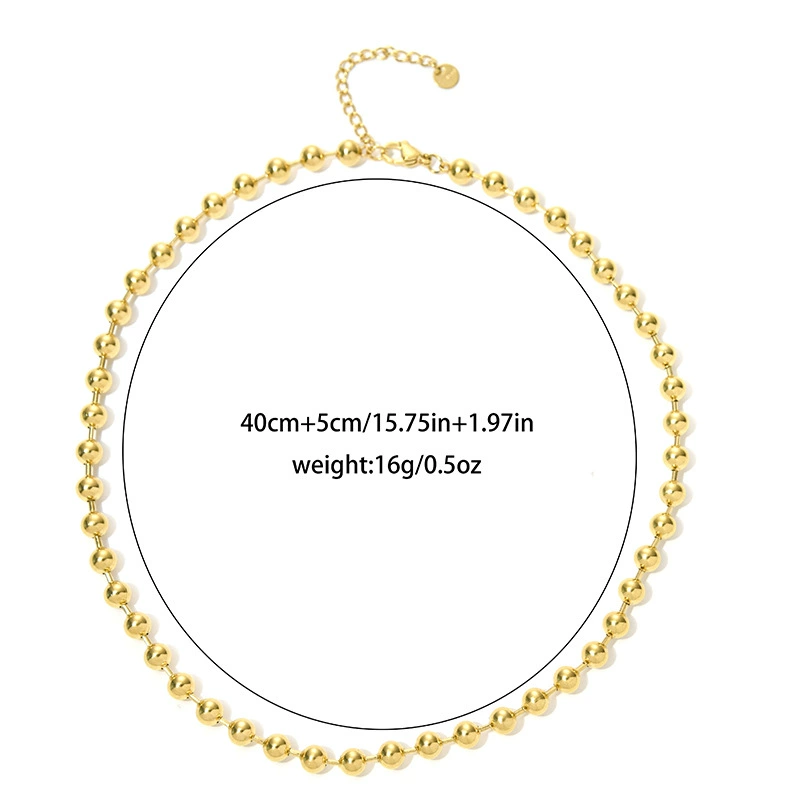 Fashionable universal necklace from pearl stainless steel, accessory, European style, simple and elegant design