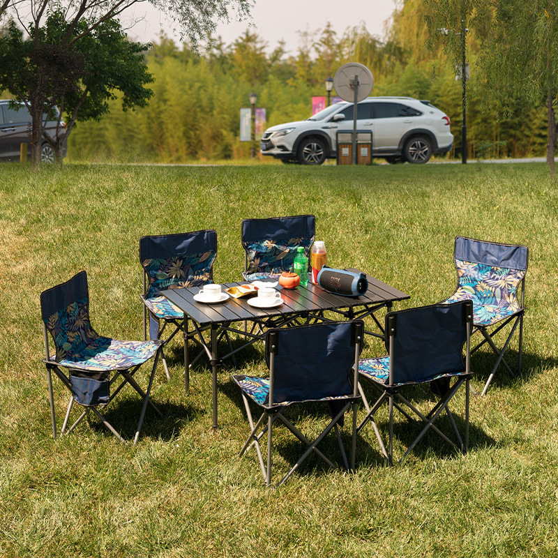 Outdoor Folding Table and Chair Set Camping Table and Chair Portable Outdoor Picnic Camping Car Self-driving Travel Equipment