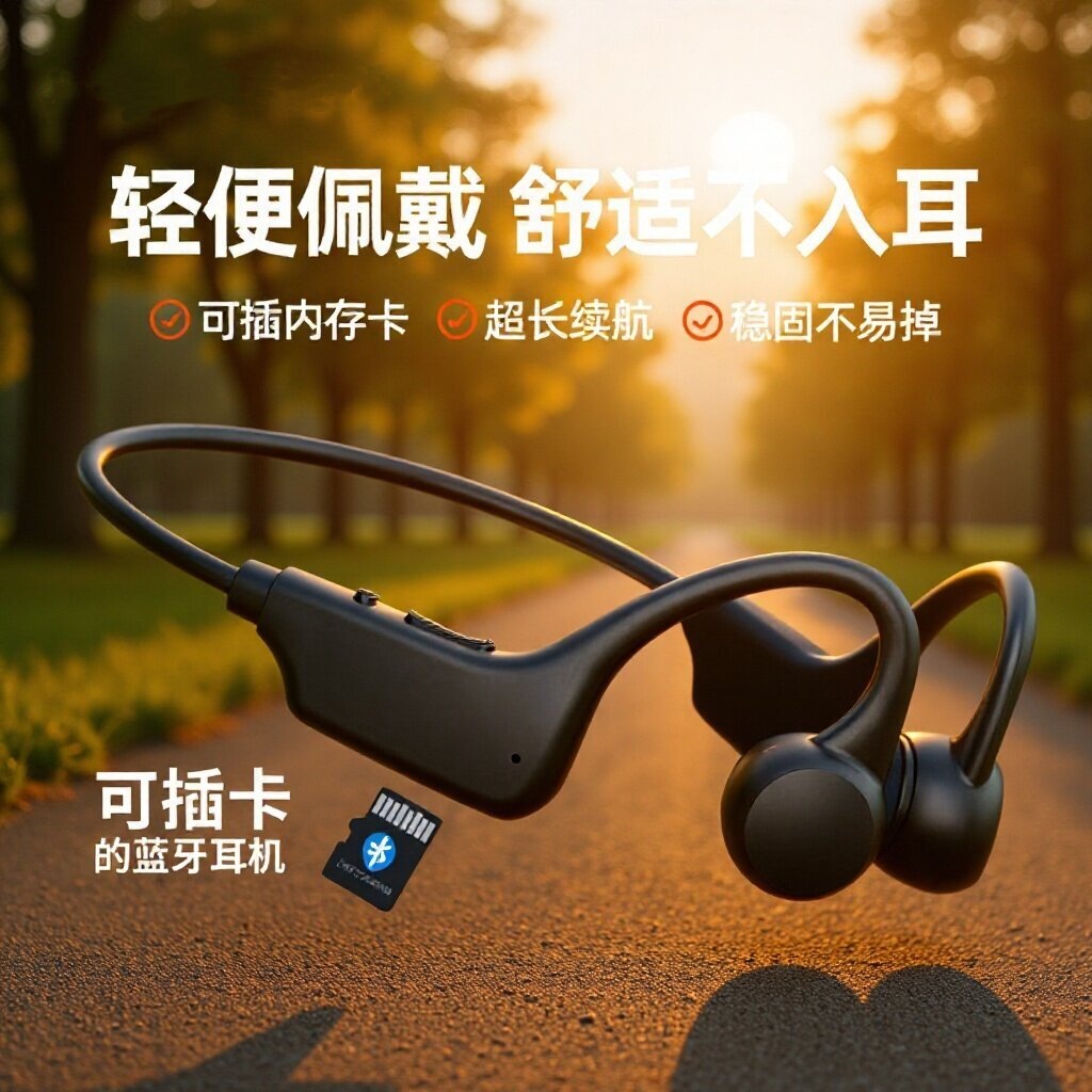 New X1 Concept Bone Conduction Non-In-Ear Plug-In Card Running Sports Long-Lasting Air Conduction Wireless Bluetooth Headset