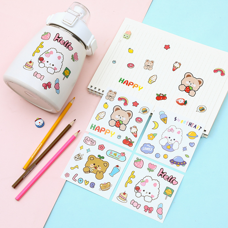 Cartoon Stickers Kidsren's Stickers Cute Princess Ins Waterproof Creative Stickers Rabbit Bear Cross-Border Wholesale Stickers