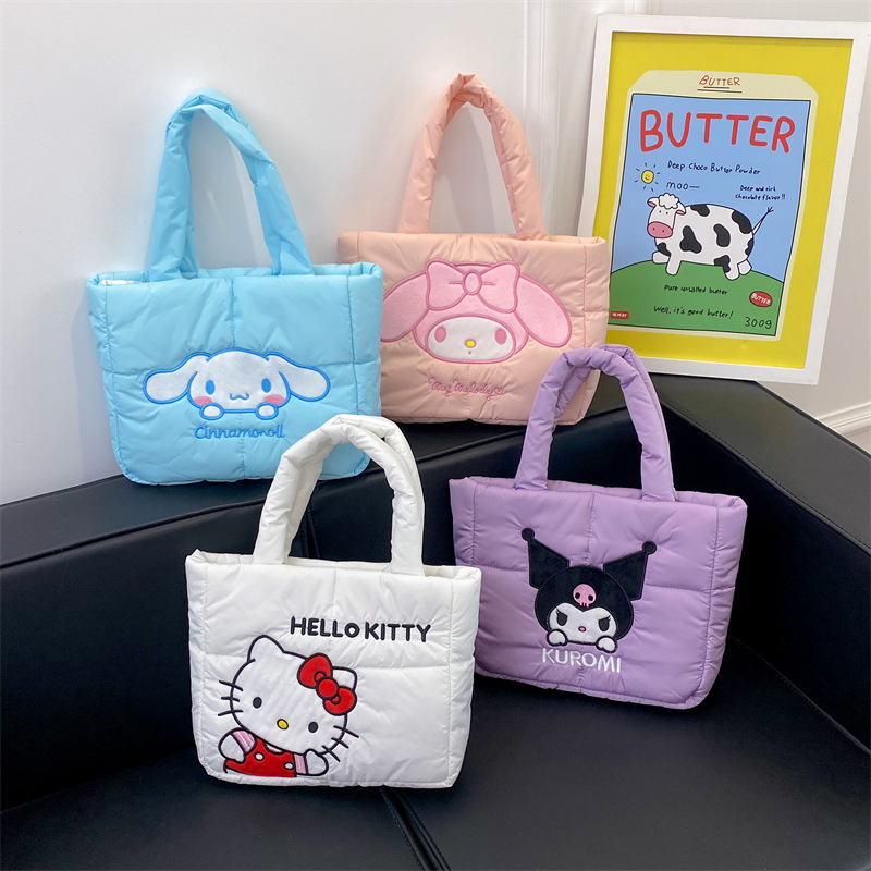 Cartoon small bag with down, one-shoulder bag, rabbit, new collection, Birthday gift