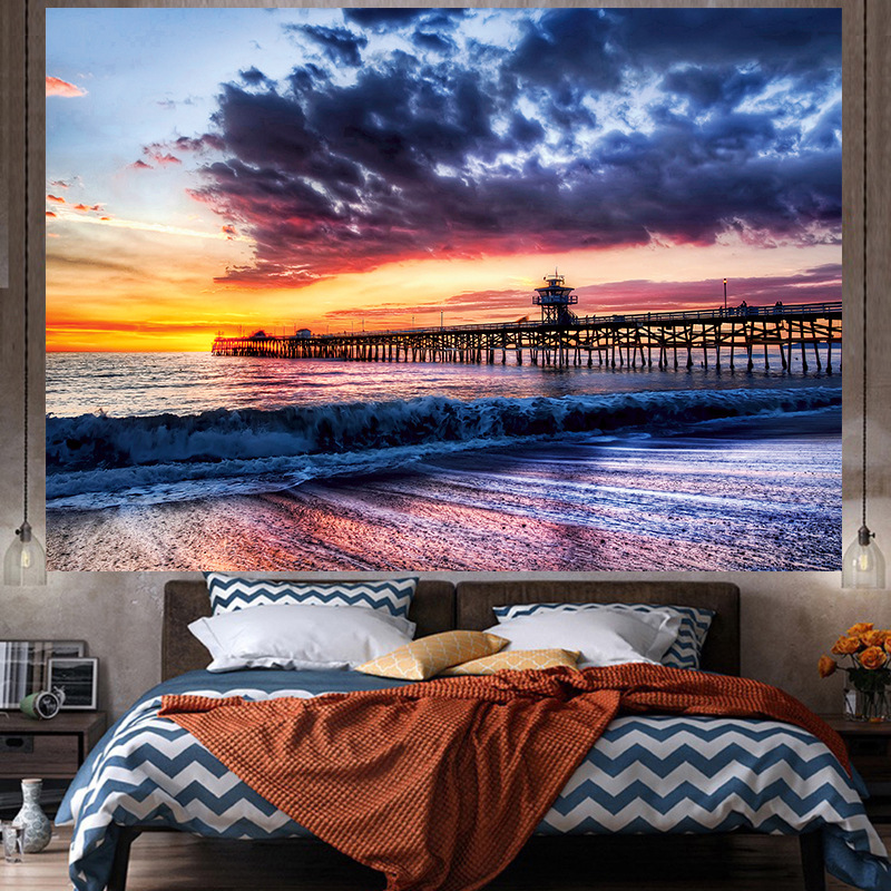 Tela de fondo ins estilo colgante papel pintado de tela dormitorio habitación renovación diseño noche lienzo cartel decorativo paño de pared