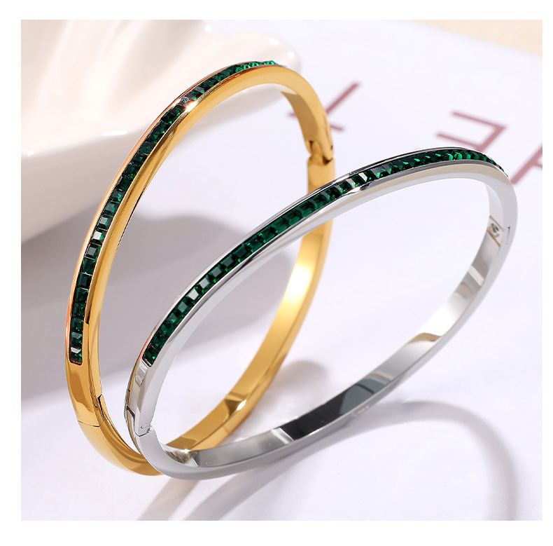 Women's Gender PVD Coated Real Gold Plated Solid Color Titanium Steel Casual Elegant Lady Waterproof Non Tarnish Titanium Steel Bangle