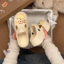 少女心休闲苹果洞洞鞋2026夏季新款女外穿厚底防滑沙滩包头凉拖鞋