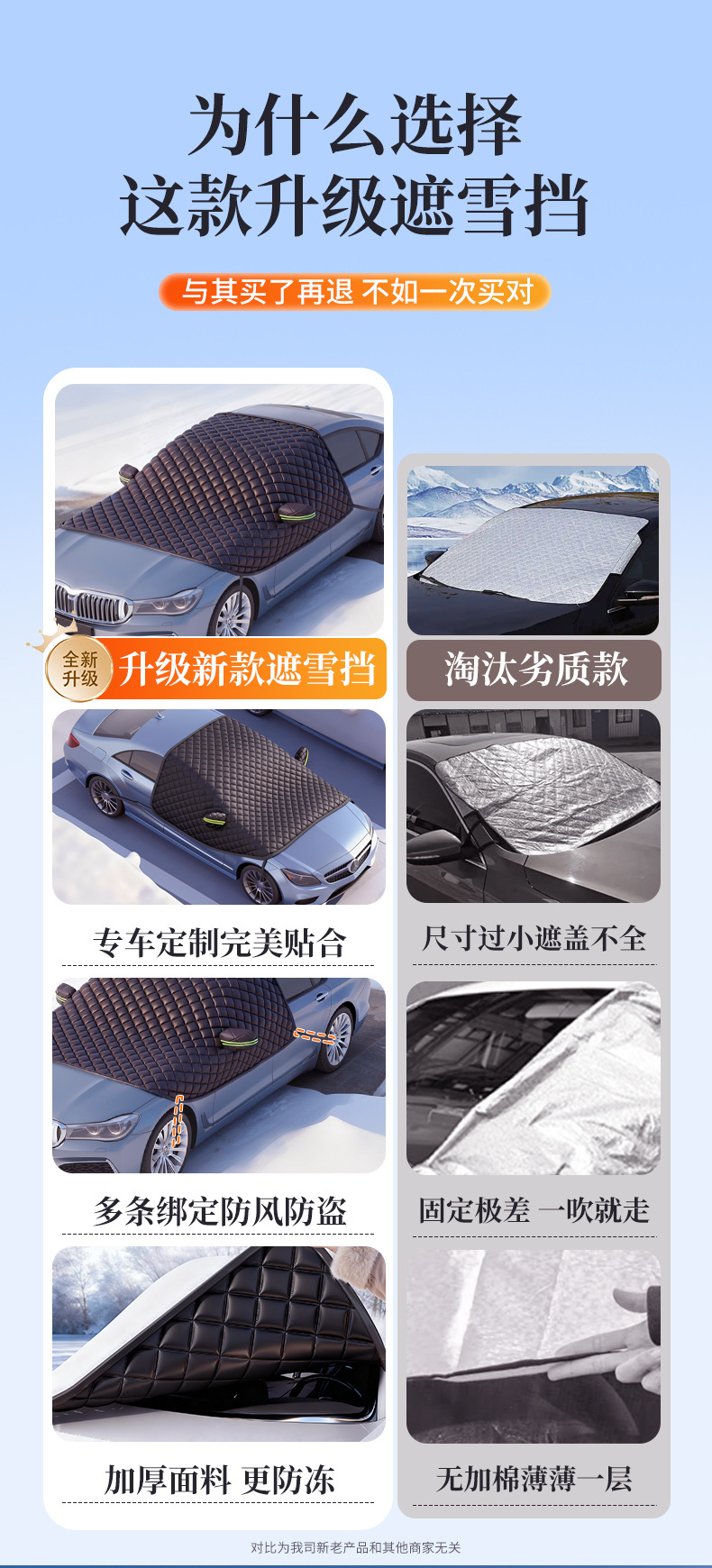 Car Snow Cover, Front Windshield Anti-Freeze Cover, Windshield Winter Snow Cover, Thickeneded Anti-Frost Car Cover, Winter Car Cover