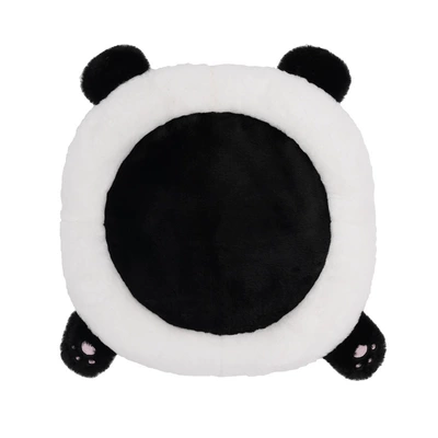 Seat cushion, seat cover | Pillow, Waist Pillow, Comfortable Car - rabbit-fur-color-matching-round-cushion-black