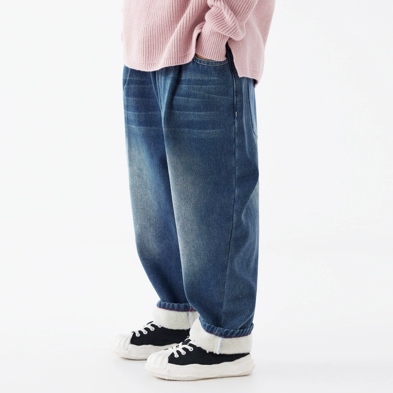 EK Japanese keep warm comfortable warm jeans for boys, children's trousers, children's clothing, western style, for teenagers