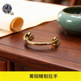 新中式金属提手仿古双孔厨柜抽屉把手古铜色家具明装书桌五金
