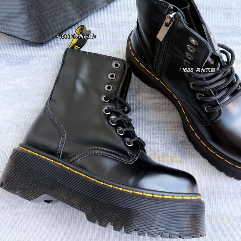 European and American Jadon 8-Hole Martin Boots 1460 Side Zipper British Women's Platform Sole Lace-Up Motorcycle Boots British Style European and American Jadon 8-Hole Martin Boots 1460 Side Zipper British Women's Platform Sole Lace-Up Motorcycle Boots British Style
