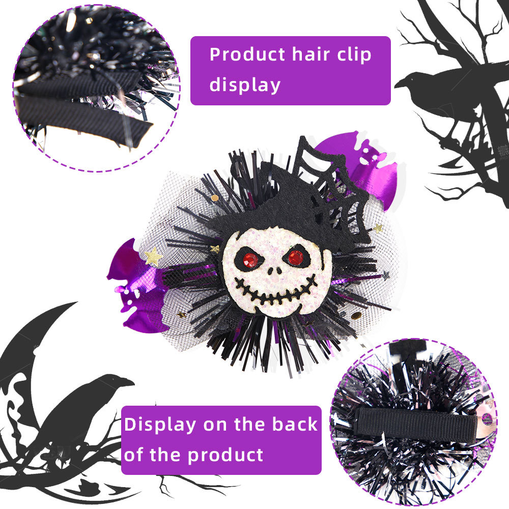 15g Weight Hairpin Event & Party Supplies 1 Piece Quantity Holiday, Festival Occasion Felt cloth Material Halloween Festival Pumpkin, Skull Pattern Funny Style Halloween Funny Pumpkin Skull Felt Cloth Holiday Festival Hairpin 1