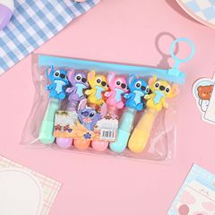 AOLU かわいい 6 水滴漫画ステッチ蛍光ペン児童学生絵画文具マーキングペン