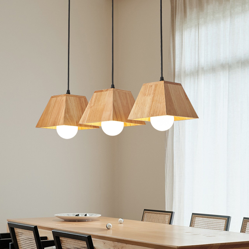 Lámpara de araña de madera maciza de estilo nórdico europeo y chino, personalizada, creativa, para sala de estar, comedor, dormitorio, hogar, barra de bar