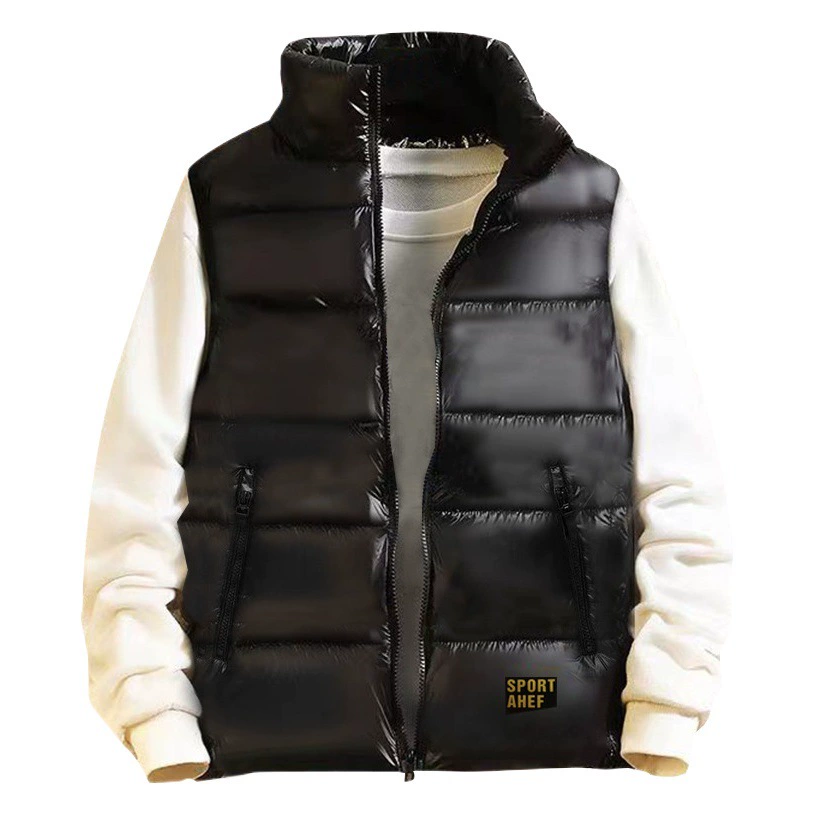 Зимний хлопковый жилет, мужской утолщенный Молодежный жилет с воротником-стойкой, теплый повседневный мужской и женский парный, одинаковый стиль, Черное золото, цельная доставка