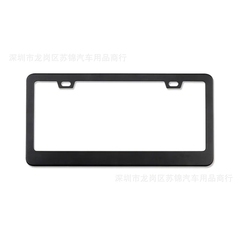 Cross-Border Amazon Ebay Popular Car American Standard Spray Plastic Black License Plate Frame American Standard Stainless Steel License Plate Frame