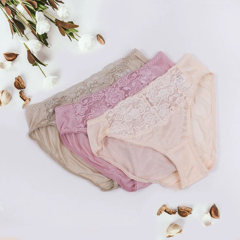 Fresh silk comfortable sexy underwear, trousers, pants, lace dress