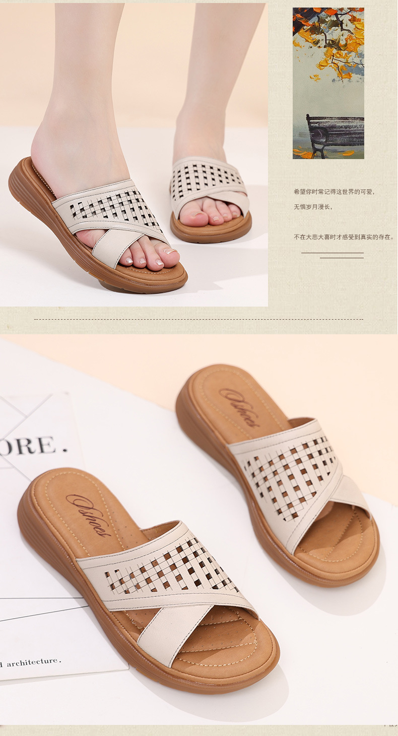 C4518 1280K GIÀY DÉP LÊ NỮ RUITDT ĐẾ MỀM MÙA HÈ TRUNG NIÊN THOÁNG KHÍ GIÀY DÉP NỮ DA BÒ G04 SẢN PHẨM MỚI