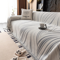 Striped Chenille Sofa Cushion Cover 2024 New Sofa Pad Cover Anti-Slip Cover Blanket Cat Scratch Proof All-Season Cover