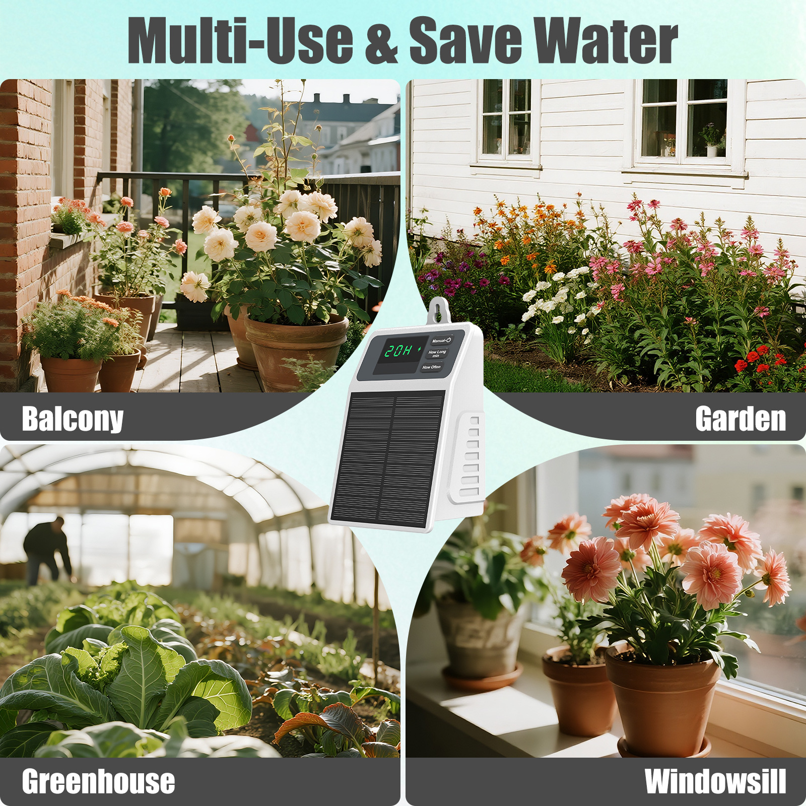 Solar Powered Flower Drip Irrigation System For Garden And Balcony_voghion.com